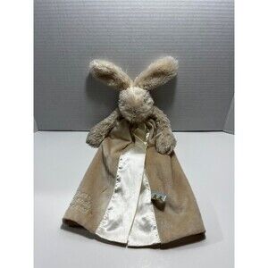 Bunnies by the Bay Off White Bunny Rabbit Lovey Blanket Satin Cream Best Friends